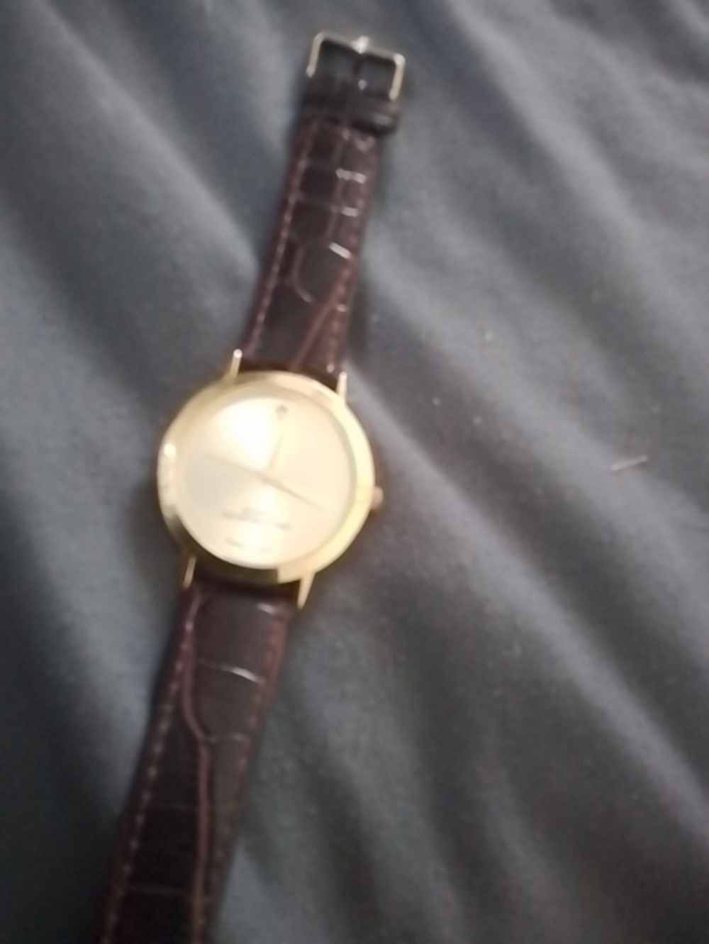 Classic Brown Leather Strap Men's Watch with Gold Case